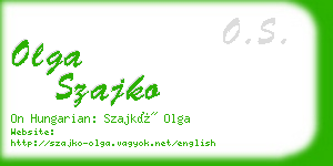 olga szajko business card